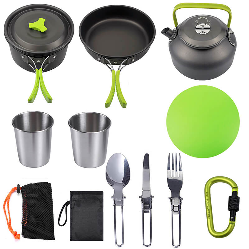 Portable outdoor picnic cookware set