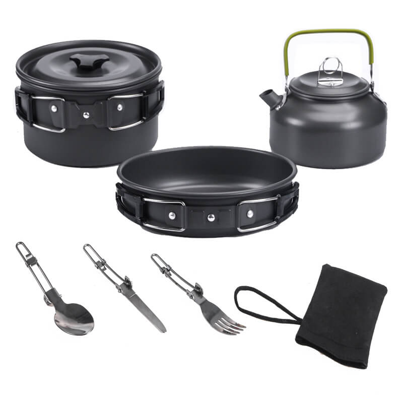 Portable outdoor picnic cookware teapot set GL-308-3