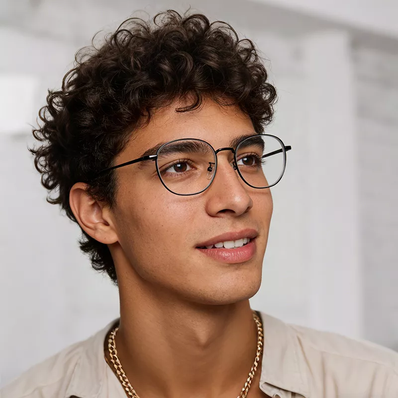 man-wearing-black-frame-glasses