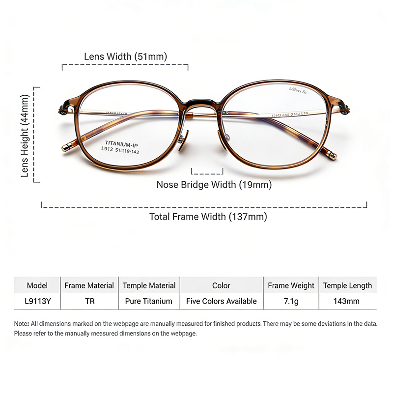 Pure titanium frame brown L9113Y-7