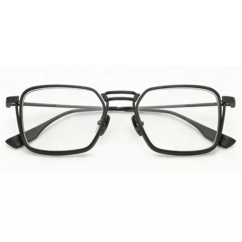 Ultra-light retro pure titanium frame DTX125 black-01