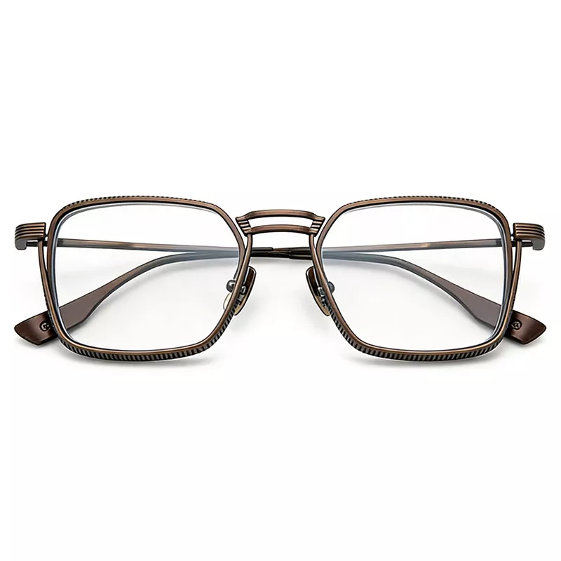 Ultra-light retro pure titanium frame DTX125 brown-01