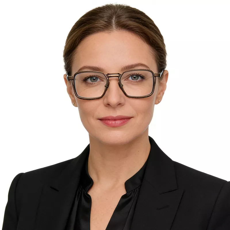 Ultra-light retro pure titanium frame DTX125 brown-03