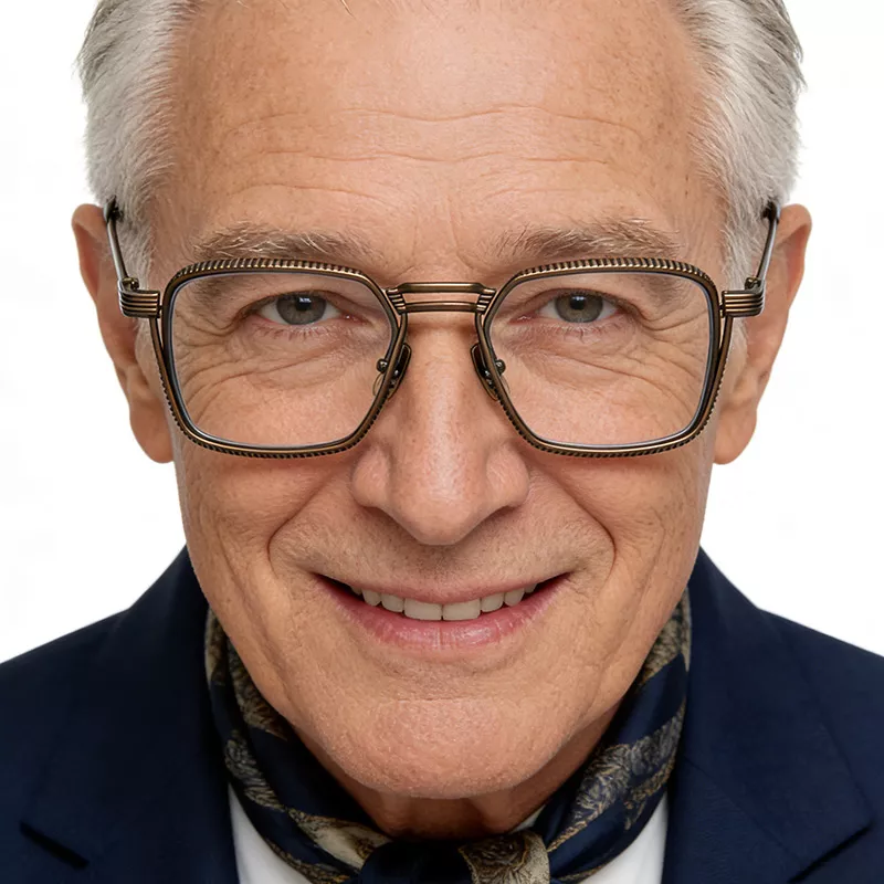 Ultra-light retro pure titanium frame DTX125 brown-04