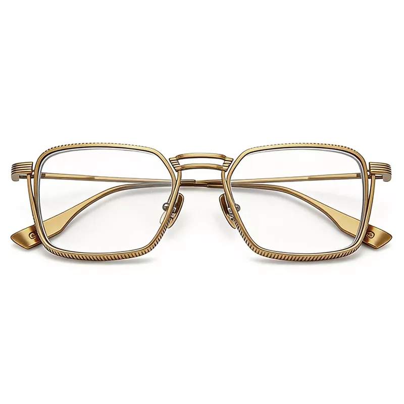 Ultra-light retro pure titanium frame DTX125 golden-01