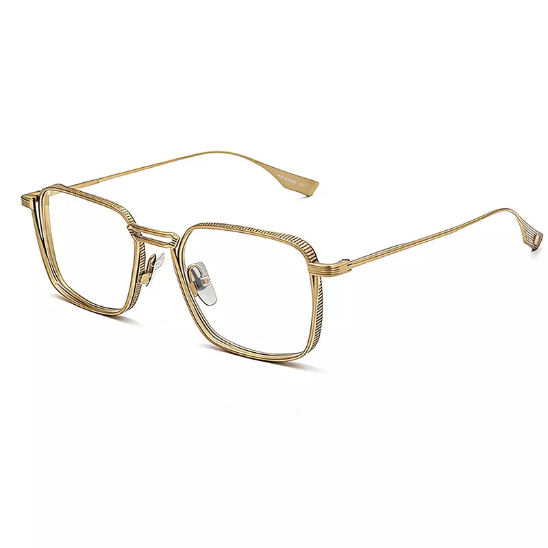 Ultra-light retro pure titanium frame DTX125 golden-02