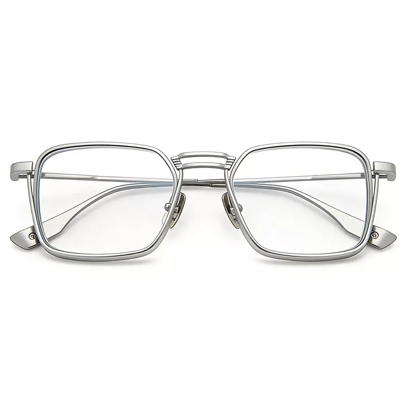 Ultra-light retro pure titanium frame DTX125 silvery-01