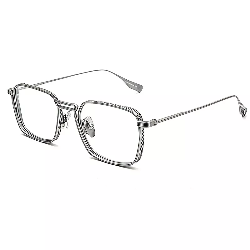 Ultra-light retro pure titanium frame DTX125 silvery-02