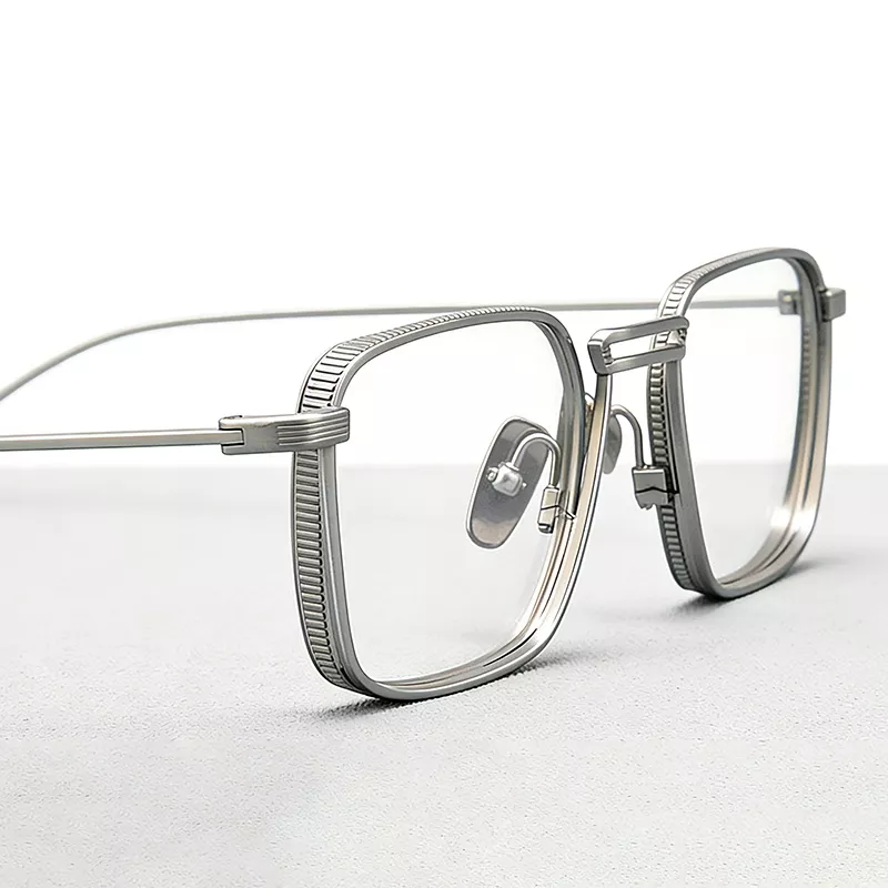 Ultra-light retro pure titanium frame DTX125 silvery-04