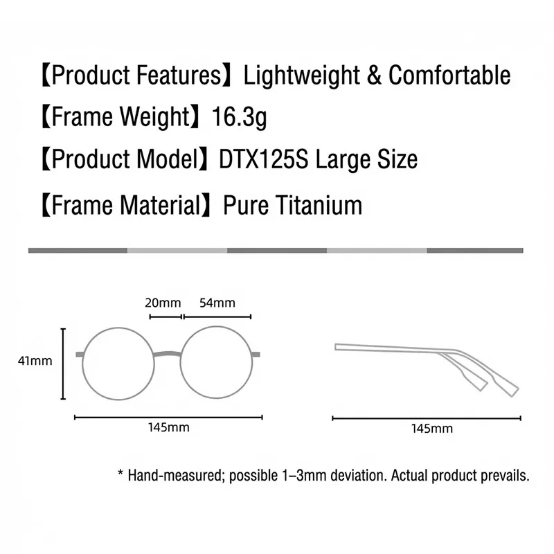 Ultra-light retro pure titanium frame DTX125 size
