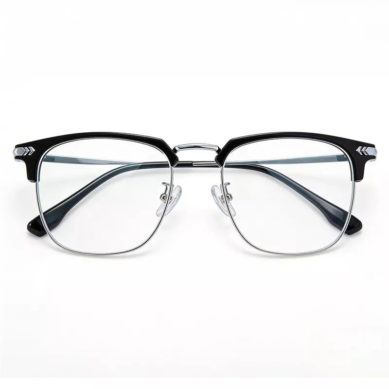 black-frame-photochromic-glasses-main-front-view-HY-93T