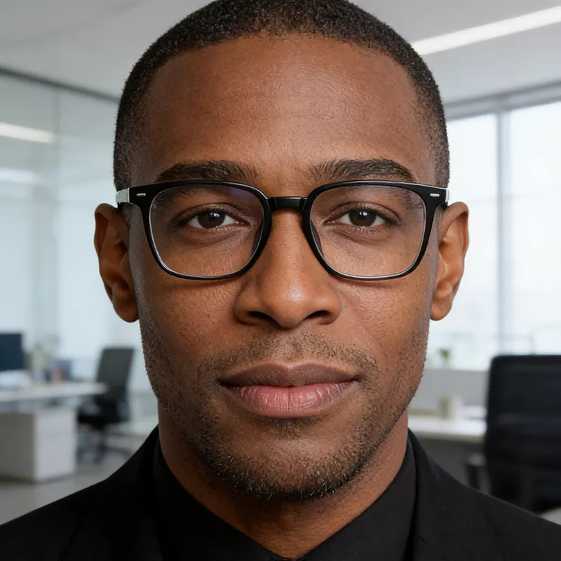 Matte Black TR90 Lightweight Prescription Glasses TR2101-09