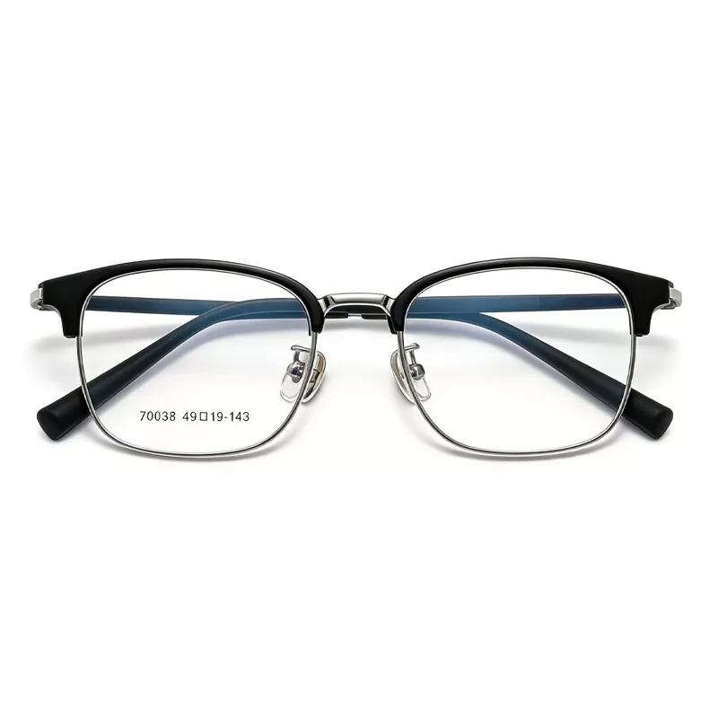 Ultra-Light Retro TR Eyeglass Frames Y70038C-silver-01