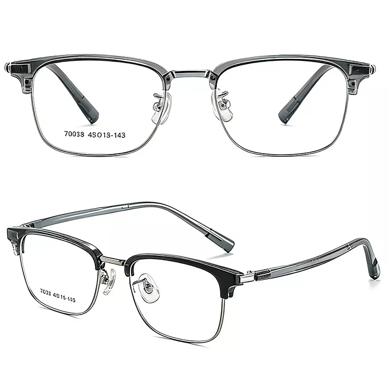 Ultra-Light Retro TR Eyeglass Frames Y70038C-silver-03