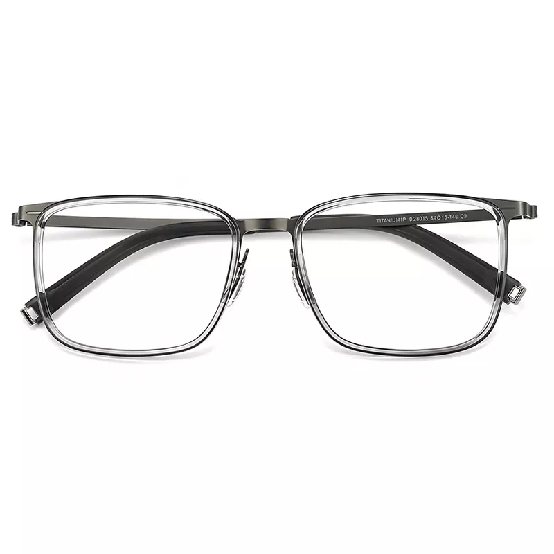 Vintage Screwless Full-Rim Glasses Frame 26015-Clear Gray-01