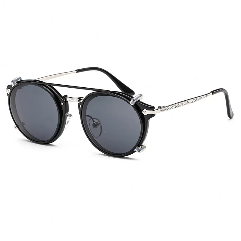 Round Clip On Sunglasses ZN4009