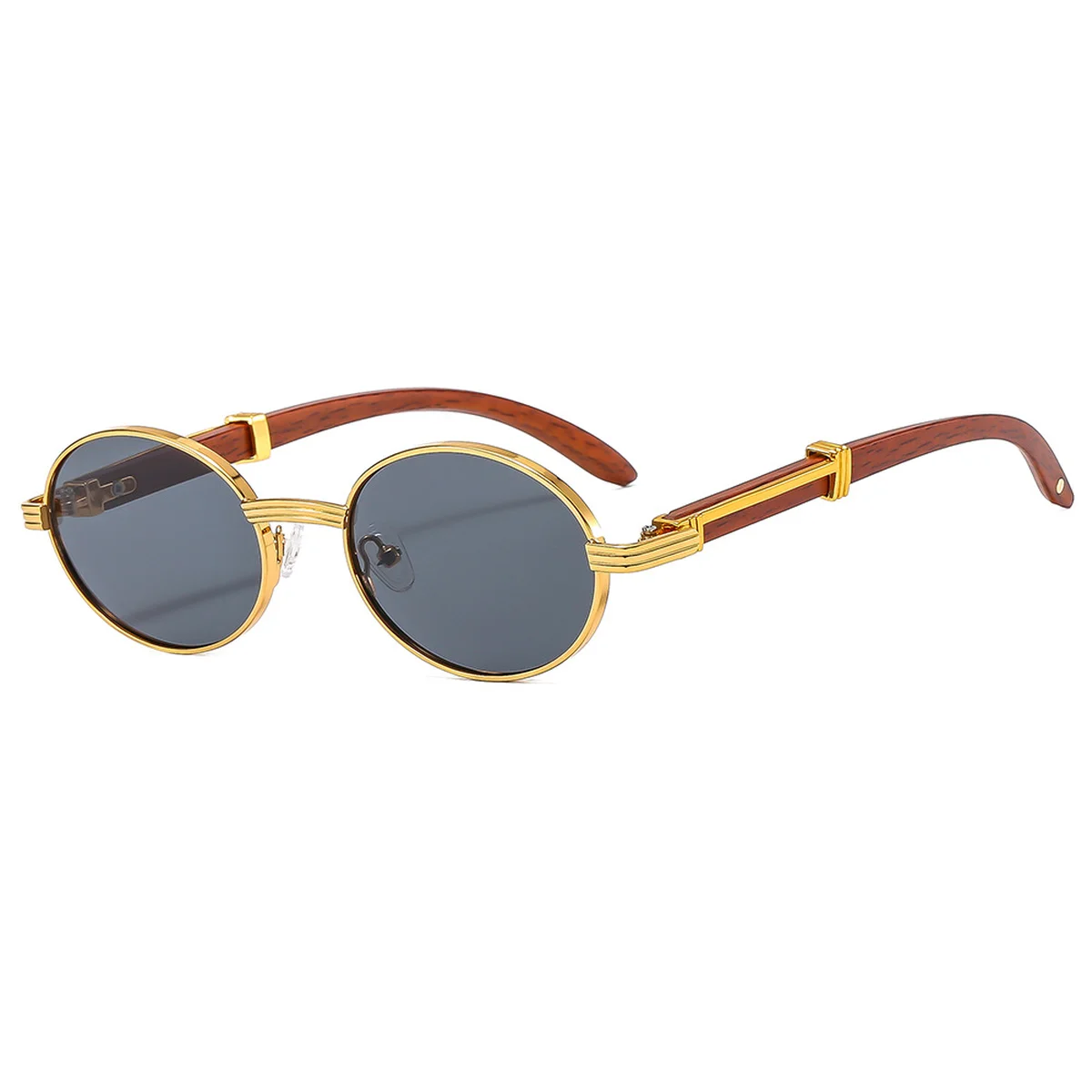 Wood-Tone Oval Sunglasses ZN4146