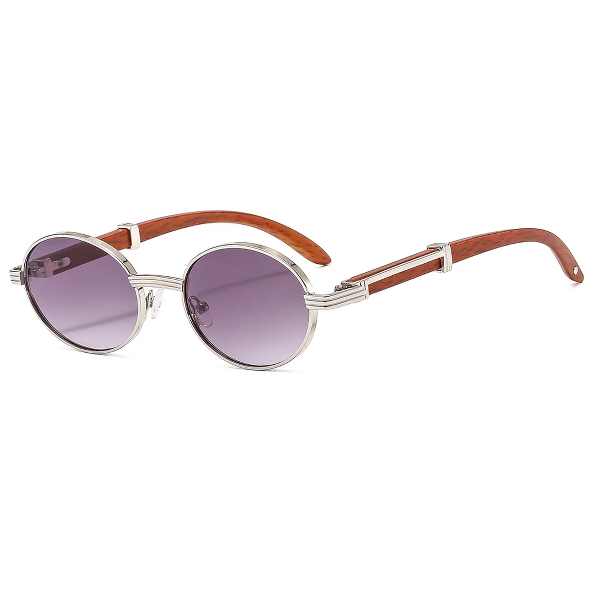 Wood-Tone Oval Sunglasses ZN4146