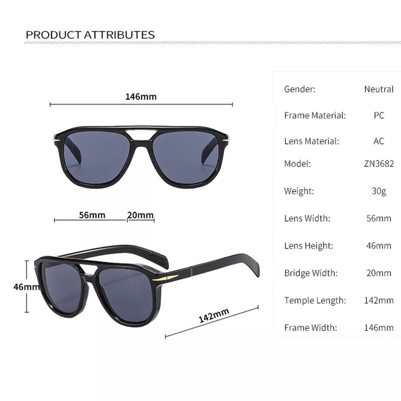 Double-Bridge Arrow Sunglasses ZN4163